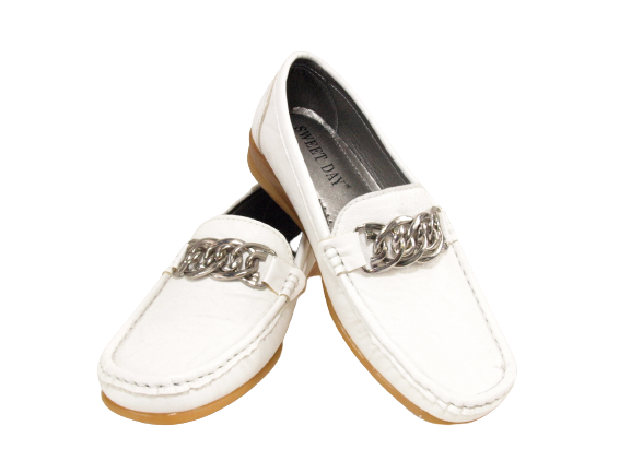 Women's Wedge Loafer Ballerina Moccasins Slip-On Flats Casual White # 827-10