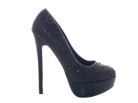 Damen High Heel Plateau Pumps Abendschuhe Stilettos Black # 6423