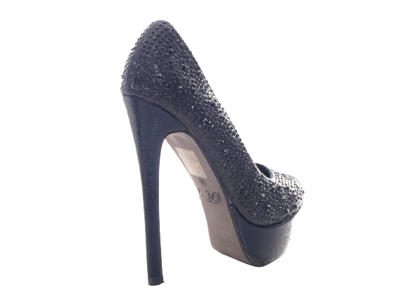 Escarpins à talons hauts et plateforme pour femme chaussures de soirée stilettos noir # 6423