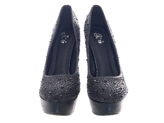 Escarpins à talons hauts et plateforme pour femme chaussures de soirée stilettos noir # 6423