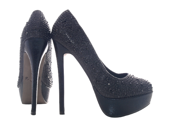Escarpins à talons hauts et plateforme pour femme chaussures de soirée stilettos noir # 6423