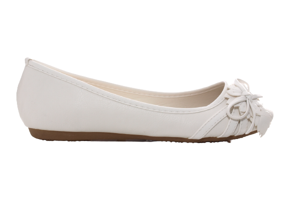Ballerines mocassins chaussures basses à enfiler pour femmes, décontracté blanc # 1876