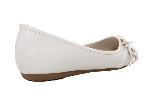 Ballerines mocassins chaussures basses à enfiler pour femmes, décontracté blanc # 1876