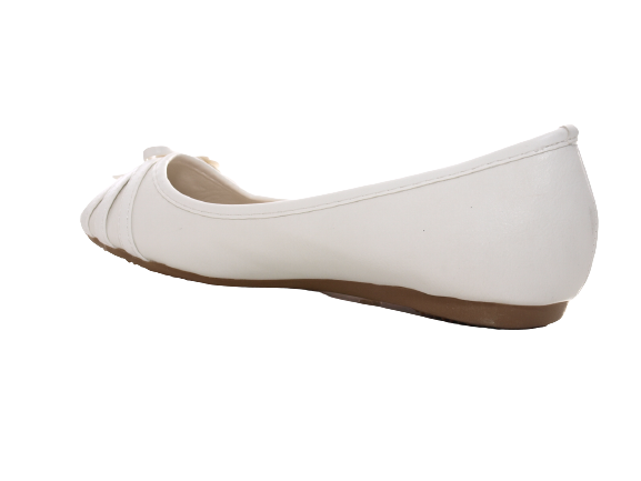 Ballerines mocassins chaussures basses à enfiler pour femmes, décontracté blanc # 1876