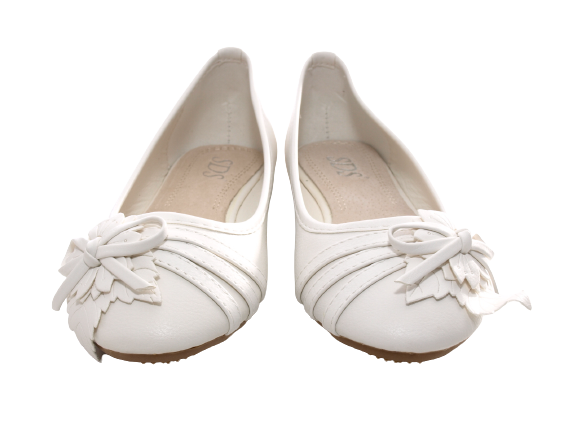 Ballerines mocassins chaussures basses à enfiler pour femmes, décontracté blanc # 1876