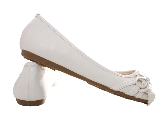 Ballerines mocassins chaussures basses à enfiler pour femmes, décontracté blanc # 1876