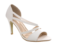 Damen High Heels Brautschuhe Hochzeit Abendschuhe Pumps Riemen White # 25816