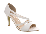 Damen High Heels Brautschuhe Hochzeit Abendschuhe Pumps Riemen White # 25816