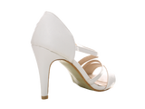 Damen High Heels Brautschuhe Hochzeit Abendschuhe Pumps Riemen White # 25816
