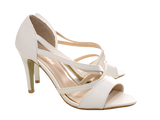 Damen High Heels Brautschuhe Hochzeit Abendschuhe Pumps Riemen White # 25816