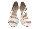 Damen High Heels Brautschuhe Hochzeit Abendschuhe Pumps Riemen White # 25816