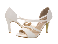 Damen High Heels Brautschuhe Hochzeit Abendschuhe Pumps Riemen White # 25816