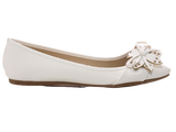 Damen Slipper Halbschuhe Ballerina Loafer Mokassins Slip On Flats Freizeit White # 9617