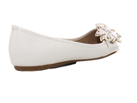 Damen Slipper Halbschuhe Ballerina Loafer Mokassins Slip On Flats Freizeit White # 9617