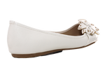 Damen Slipper Halbschuhe Ballerina Loafer Mokassins Slip On Flats Freizeit White # 9617