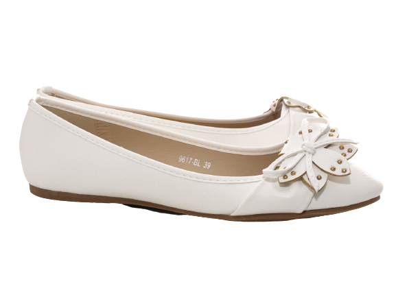 Women's Slip-On Shoes Ballerinas Loafers Moccasins Slip-On Flats Casual White # 9617