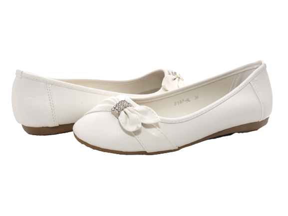 Chaussures femme ballerines mocassins slip-on plates décontractées blanc # 8187