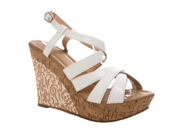 Damen Keilabsatz Wedges Plateau Sandalen Sandaletten Keilabsatz Römer White # 0320