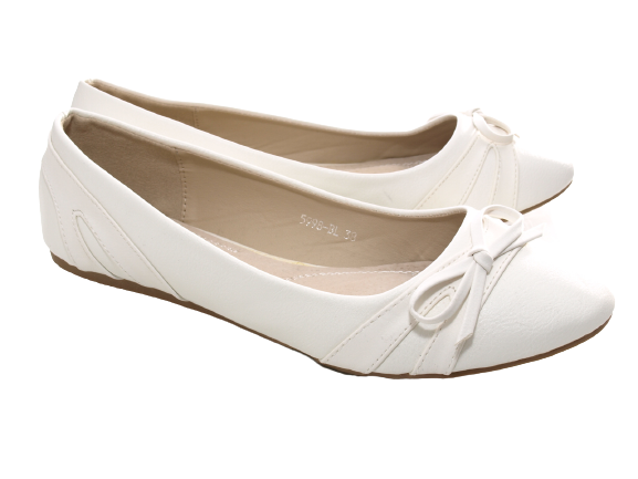 Damen Slipper Halbschuhe Ballerina Loafer Mokassins Slip On Flats Freizeit White # 5998