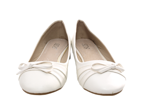 Damen Slipper Halbschuhe Ballerina Loafer Mokassins Slip On Flats Freizeit White # 5998