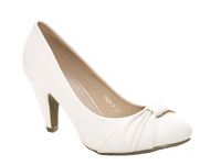Damen High Heels Brautschuhe Hochzeit Abendschuhe Pumps Riemen White # 7429