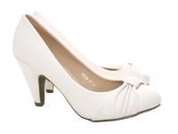 Damen High Heels Brautschuhe Hochzeit Abendschuhe Pumps Riemen White # 7429