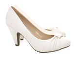 Damen High Heels Brautschuhe Hochzeit Abendschuhe Pumps Riemen White # 7429