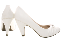Damen High Heels Brautschuhe Hochzeit Abendschuhe Pumps Riemen White # 7429