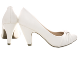 Damen High Heels Brautschuhe Hochzeit Abendschuhe Pumps Riemen White # 7429