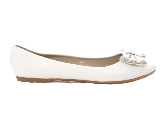 Ballerines mocassins à enfiler pour femmes, chaussures basses, décontractées, blanc # 38
