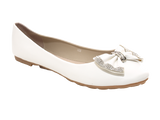 Damen Slipper Halbschuhe Ballerina Loafer Mokassins Slip On Flats Freizeit White # 38