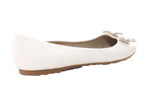 Ballerines mocassins à enfiler pour femmes, chaussures basses, décontractées, blanc # 38