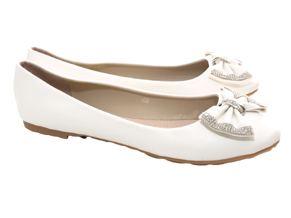 Ballerines mocassins à enfiler pour femmes, chaussures basses, décontractées, blanc # 38