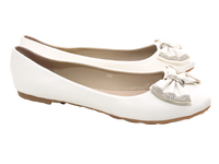 Damen Slipper Halbschuhe Ballerina Loafer Mokassins Slip On Flats Freizeit White # 38