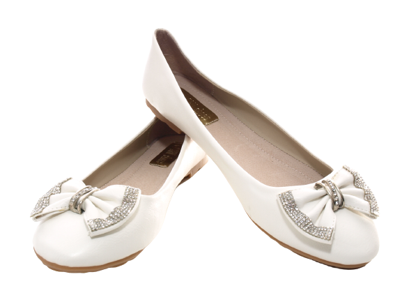 Ballerines mocassins à enfiler pour femmes, chaussures basses, décontractées, blanc # 38