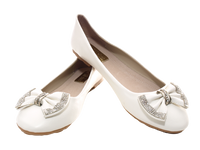 Damen Slipper Halbschuhe Ballerina Loafer Mokassins Slip On Flats Freizeit White # 38