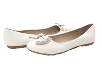 Damen Slipper Halbschuhe Ballerina Loafer Mokassins Slip On Flats Freizeit White # 38