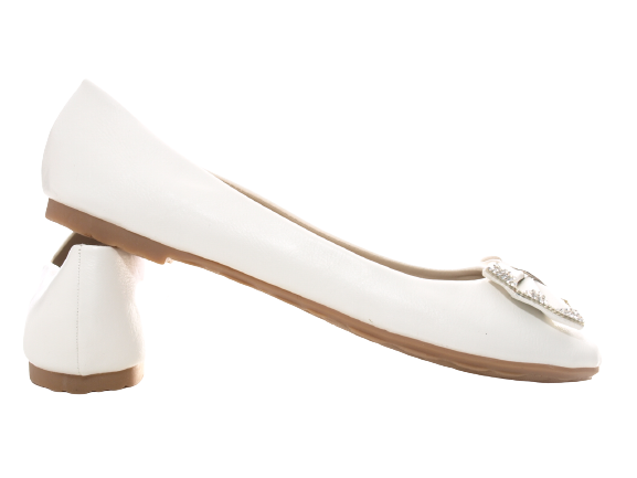 Ballerines mocassins à enfiler pour femmes, chaussures basses, décontractées, blanc # 38