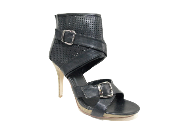 Damen High Heels Abendschuhe Pumps Riemen Black # 3559