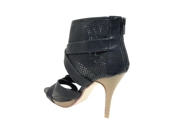 Damen High Heels Abendschuhe Pumps Riemen Black # 3559