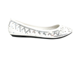 Damen Slipper Halbschuhe Ballerina Loafer Mokassins Slip On Flats Freizeit White # 688-21