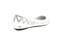 Damen Slipper Halbschuhe Ballerina Loafer Mokassins Slip On Flats Freizeit White # 688-21