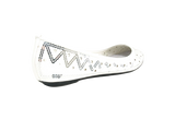 Damen Slipper Halbschuhe Ballerina Loafer Mokassins Slip On Flats Freizeit White # 688-21