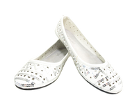 Damen Slipper Halbschuhe Ballerina Loafer Mokassins Slip On Flats Freizeit White # 688-21