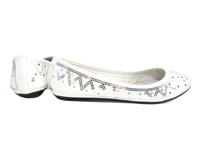 Damen Slipper Halbschuhe Ballerina Loafer Mokassins Slip On Flats Freizeit White # 688-21