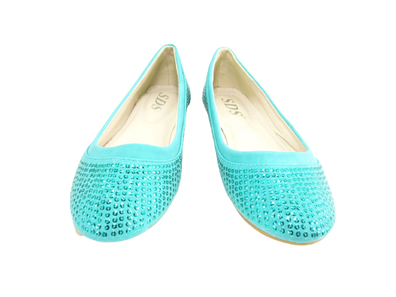 Ballerines mocassins sans lacets pour femmes, chaussures plates décontractées, vert # 5985