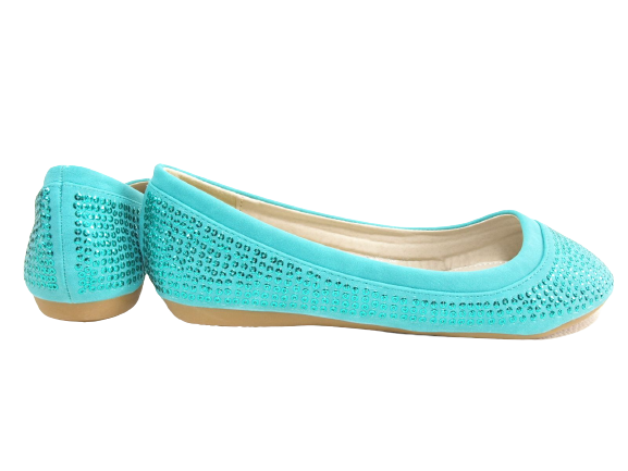Ballerines mocassins sans lacets pour femmes, chaussures plates décontractées, vert # 5985