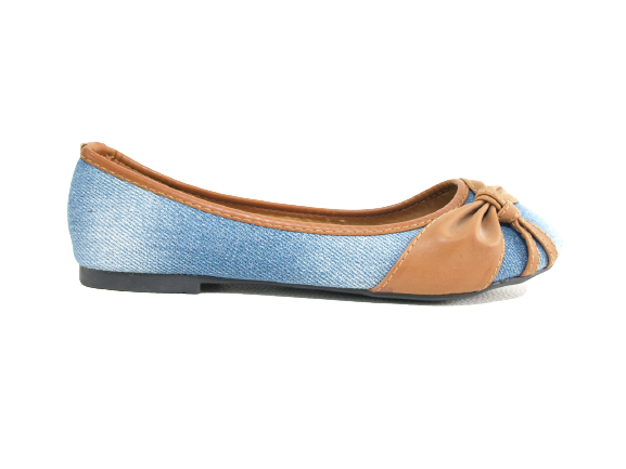 Mocassins ballerines chaussures basses à enfiler pour femme, style décontracté, bleu clair # 5598