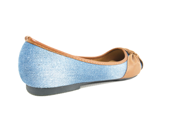 Damen Slipper Halbschuhe Ballerina Loafer Mokassins Slip On Flats Freizeit Lt. Blue # 5598