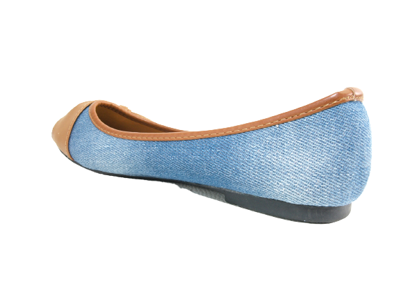 Damen Slipper Halbschuhe Ballerina Loafer Mokassins Slip On Flats Freizeit Lt. Blue # 5598